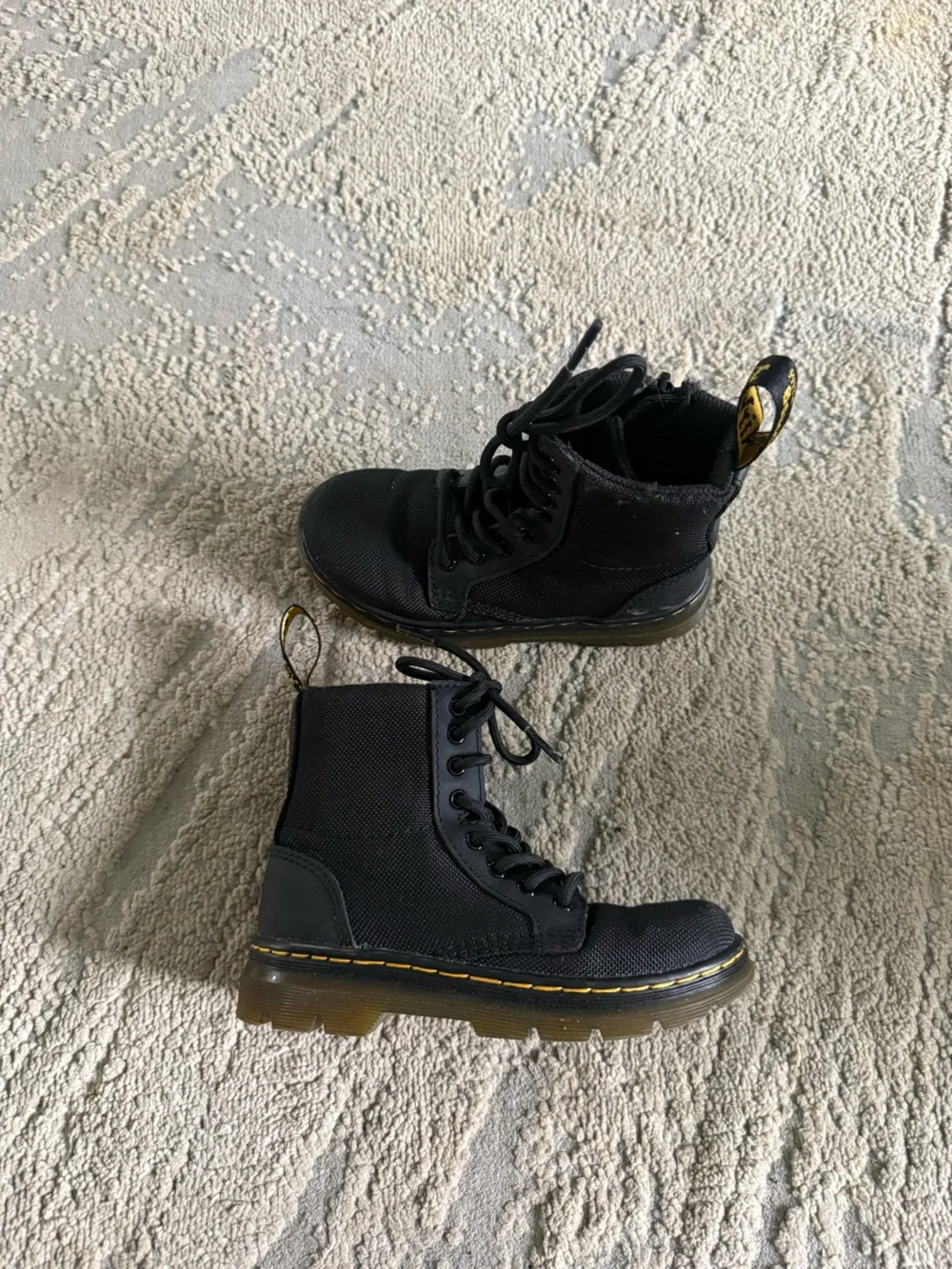Dr. Martens Black Canvas Combs J Lace Up Boots size zip 11